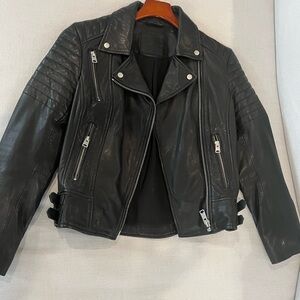 Allsaints Black Leather Moto Jacket - worn 4x. Buttery soft, pristine condition